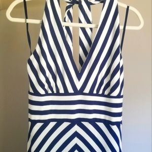 Banana Republic Striped Halter Dress - M
